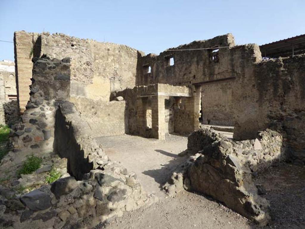 II.4 Herculaneum, October 2104. Looking north towards entrance doorway, from area of rooms on south side of shop. Photo courtesy of Michael Binns.
